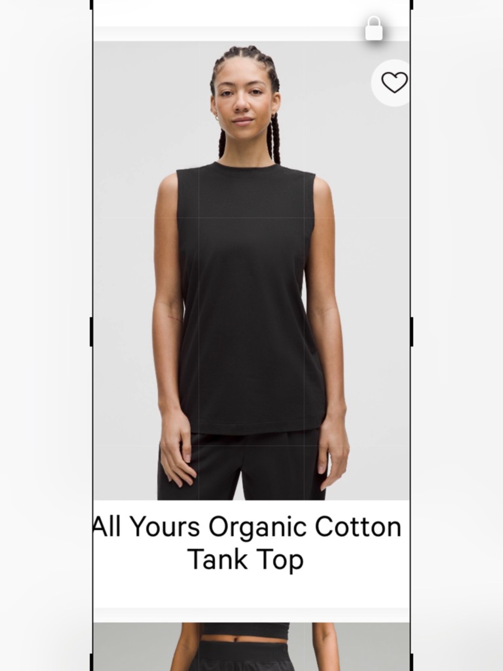lululemon All Yours Cotton Tank Top Black